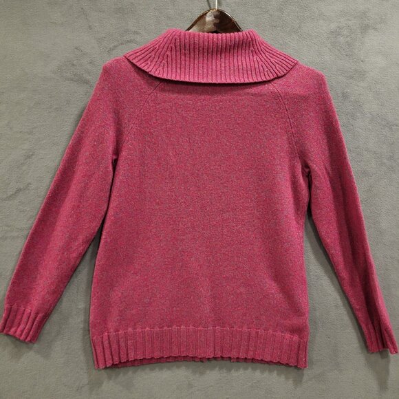 Talbots Womens Cable Knit Sweater Size Medium Turtleneck Wool Blend Fisherman - Picture 2 of 6